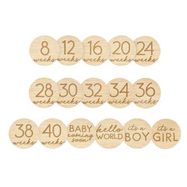 Pearhead&reg; Wooden Pregnancy Milestone Photo Cards. View a larger version of this product image.