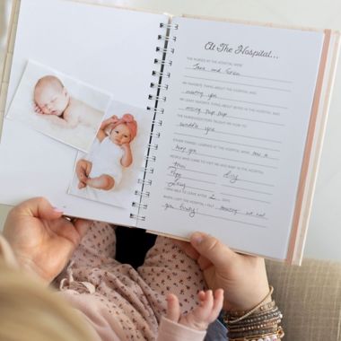 Pearhead&reg; Pregnancy Journal in Blush Pink. View a larger version of this product image.