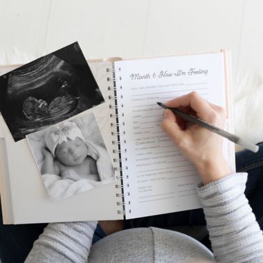 Pearhead&reg; Pregnancy Journal in Blush Pink. View a larger version of this product image.