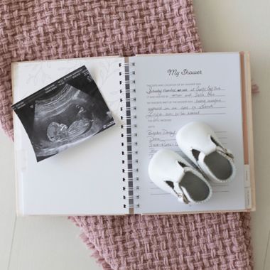 Pearhead&reg; Pregnancy Journal in Blush Pink. View a larger version of this product image.