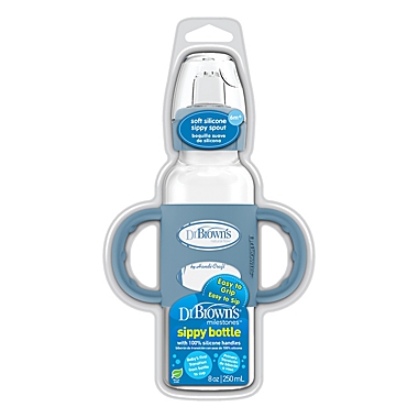 Dr. Brown&#39;s&reg; 8 oz. Narrow Sippy Spout Bottle w with Handles in Light Blue. View a larger version of this product image.