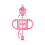 Dr. Brown&#39;s&reg; 8 oz. Narrow Sippy Straw Bottle with Handles in Pink