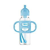 Dr. Brown&#39;s&reg; 8 oz. Narrow Sippy Straw Bottle with Handles in Blue