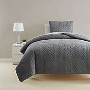 Simply Essential&trade; Pinsonic Sherpa 2-Piece Twin Comforter Set in Alloy