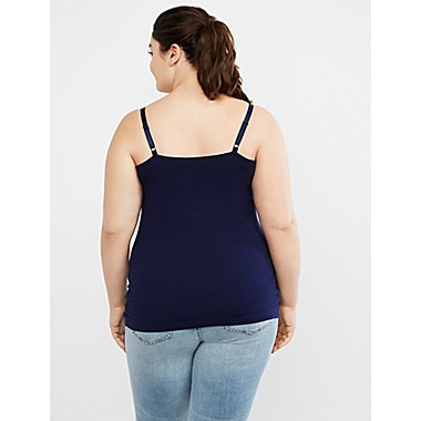 Motherhood Maternity&reg; 1X Plus Size Clip Down Nursing Cami in Navy. View a larger version of this product image.