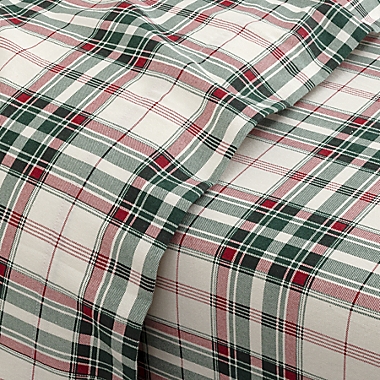Bee &amp; Willow&trade; 83-Thread-Count Flannel Queen Sheet Set in Festive Plaid. View a larger version of this product image.