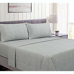 Bee & Willow™ Cotton King Flannel Sheet Set in Heather Grey