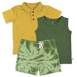 The Honest Company® Size 3-6M 3-Piece Organic Cotton Polo, Tank, and Short Set in Green/Multi