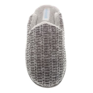 Nestwell&trade; Women's Medium Chenille Knit Memory Foam Slippers in Grey. View a larger version of this product image.
