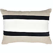 Everhome&trade; Montauk Stripe Oblong Throw Pillow in Bright White/Peyote