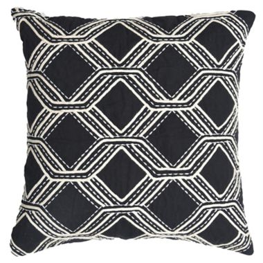 Everhome&trade; Diamond Weave Square Throw Pillow in Tuxedo/Sand. View a larger version of this product image.
