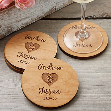 Rustic Wedding Party Favor Coaster. View a larger version of this product image.