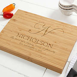 Heart of Our Home 10-Inch x 14-Inch Personalized Bamboo Cutting Board