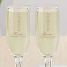 Alternate image 1 for The Wedding Couple Champagne Flutes (Set of 2)