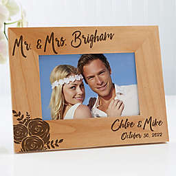 Modern Chic Wedding Engraved Picture Frame