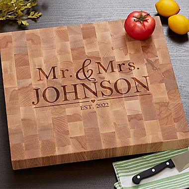 The Wedding Couple Butcher Block Cutting Board. View a larger version of this product image.