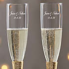 Alternate image 1 for Gold Hammered Engraved Wedding Champagne Flutes (Set of 2)