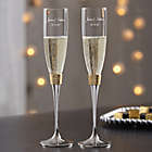 Alternate image 0 for Gold Hammered Engraved Wedding Champagne Flutes (Set of 2)