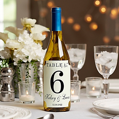 36 Classic Wine Bottle Wedding Table Number Labels 