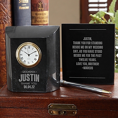 Great Groomsmen Marble Table Clock. View a larger version of this product image.
