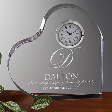 Engraved Heart Clock Collection. View a larger version of this product image.