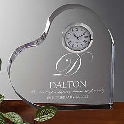 Engraved Heart Clock Collection