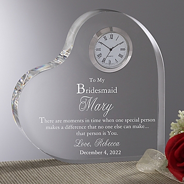 To My Bridesmaid Heart Clock. View a larger version of this product image.