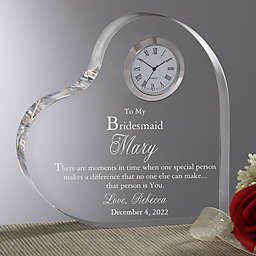 To My Bridesmaid Heart Clock