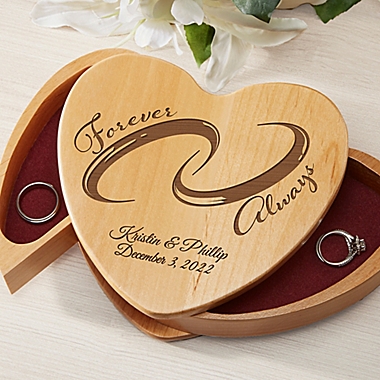 Forever and Always Wedding Ring Bearer Box. View a larger version of this product image.