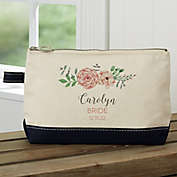 Blooming Bridal Party Personalized Makeup Bag