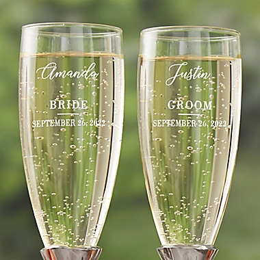 Connected Hearts Wedding Flutes (Set of 2). View a larger version of this product image.