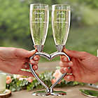 Alternate image 1 for Connected Hearts Wedding Flutes (Set of 2)
