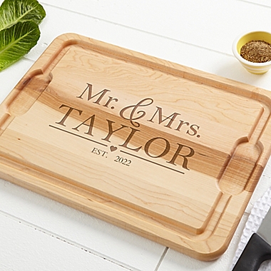 The Wedding Couple 15-Inch x 21-Inch Maple Cutting Board. View a larger version of this product image.