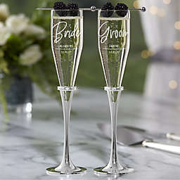 Lenox ® Devotion Engraved Wedding Personalized Champagne Flute Set (Set of 2)