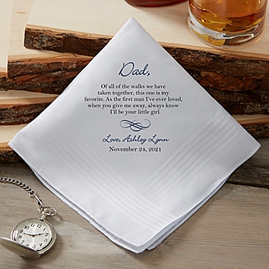 Personalised wedding anniversary Embroidered Handkerchief Bride Groom Gift 