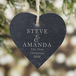 So In Love Engraved Couple Slate Ornament