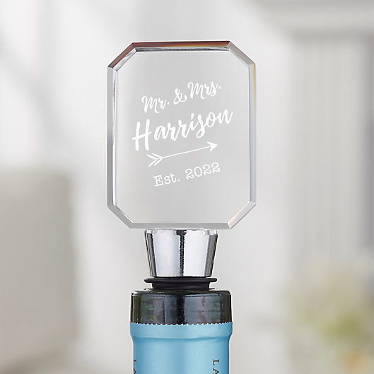Alternate image 1 for Sparkling Love Wedding Personalized Bottle Stopper