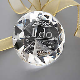 I Do Engraved Engagement Diamond Keepsake