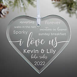 I Love Us Engraved Heart Christmas Ornament