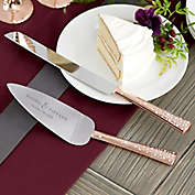 Rose Gold Engraved Cake Knife &amp; Server Set
