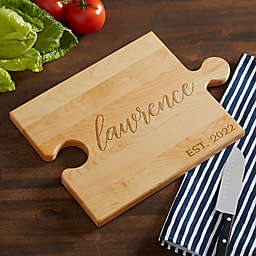 Family Established Personalized Puzzle Piece Cutting Board