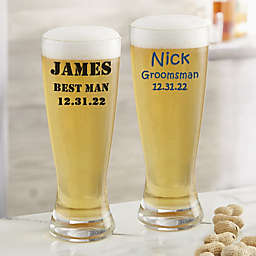 Groomsmen 20 oz. Personalized Printed Beer Pilsner Glass