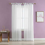 Betsey Johnson&reg; Solid 84-Inch Tie Top Sheer Window Curtain Panels in White (Set of 2)