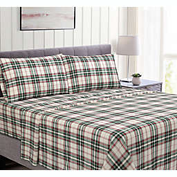 Bee & Willow™ 83-Thread-Count Flannel Queen Sheet Set in Festive Plaid