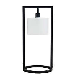 INK+IVY Kittery Industrial Styled Table Lamp in Black with Frosted Glass Shade