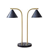 INK+IVY Bower 2-Light Table Lamp in Black with Metal Shade