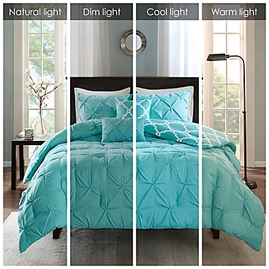 Madison Park Essentials Kasey 5-Piece Reversible King/California King Comforter Set in Aqua. View a larger version of this product image.
