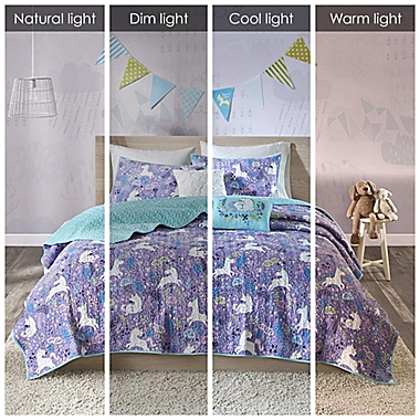 Urban Habitat Kids Lola Reversible Full/Queen Coverlet Set in Purple. View a larger version of this product image.