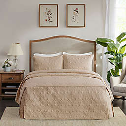 Madison Park Quebec 3-Piece Queen Fitted Bedspread Set in Khaki