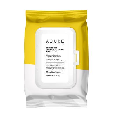 Acure&reg; 30-Count Brilliantly Brightening Coconut Cleansing Towelettes